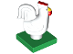 Part No: 6312c01pb01  Name: Duplo Chicken, Rooster, Eyes Front on Green Base