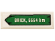 Part No: 63864pb091  Name: Tile 1 x 3 with 'BRICK, 5554 km' on Green Road Sign Pattern (Sticker) - Set 40353
