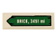 Part No: 63864pb093  Name: Tile 1 x 3 with 'BRICK, 3451 mi' on Green Road Sign Pattern (Sticker) - Set 40353