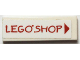 Part No: 63864pb191  Name: Tile 1 x 3 with Red 'LEGO SHOP' and Triangle Pattern (Sticker) - Set 40346