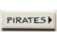 Part No: 63864pb193  Name: Tile 1 x 3 with Black 'PIRATES' and Triangle Pattern (Sticker) - Set 40346