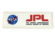 Part No: 63864pb251  Name: Tile 1 x 3 with Blue and Red NASA and JPL Logos and Black Text Pattern (Sticker) - Set 42158