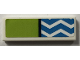 Part No: 63864pb315  Name: Tile 1 x 3 with Black Line, Lime Rectangle and Dark Azure Zigzags Pattern (Sticker) - Set 41744