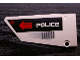 Part No: 64392pb004  Name: Technic, Panel Fairing #17 Large Smooth, Side A with 'POLICE' and 'CAUTION HOT SURFACE' Pattern (Sticker) - Set 5973