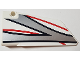 Part No: 64392pb024  Name: Technic, Panel Fairing #17 Large Smooth, Side A with Black, Red and Silver Stripes Pattern (Sticker) - Set 42000