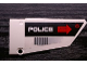 Part No: 64682pb004  Name: Technic, Panel Fairing #18 Large Smooth, Side B with 'POLICE' and 'CAUTION HOT SURFACE' Pattern (Sticker) - Set 5973