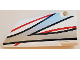 Part No: 64682pb024  Name: Technic, Panel Fairing #18 Large Smooth, Side B with Black, Red and Silver Stripes Pattern (Sticker) - Set 42000