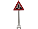 Part No: 649pb10a  Name: Road Sign Triangle with Thick Worker and 2 Piles Pattern