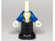 Part No: 65224pb005  Name: Micro Doll, Body with Molded Blue Top and Black Pants and Printed Jacket Open with Yellow Lapels and Button over White Shirt Pattern