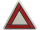 Part No: 65676pb011  Name: Road Sign 2 x 2 Triangle with Open O Clip with Red Triangle Reflector with Black Outline Pattern