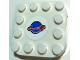 Part No: 66792pb011  Name: Plate, Modified 4 x 4 with Rounded Corners and 4 Feet with Blue and Red Classic Space Logo Pattern (Sticker) - Set 60350