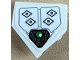 Part No: 66956pb18  Name: Wedge 2 x 2 x 2/3 Pointed with Armor Plates Outlines, Dots in Diamonds and Bright Green Lights Pattern (Sticker) - Set 76174