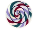 Part No: 67095pb070  Name: Tile, Round 3 x 3 with Magenta, Dark Turquoise and Medium Lavender Swirl and Spiral on Iridescent Mirrored Background Pattern (Sticker) - Set 41689