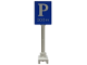 Part No: 675p01  Name: Road Sign Square-Tall with Parking 'P' and '300m' Pattern
