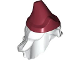 Part No: 68512pb03  Name: Minifigure, Hair Combo, Hat with Hair, Long and Wavy with Molded Dark Red Pointed Hat Pattern