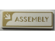 Part No: 69729pb176  Name: Tile 2 x 6 with Gold 'ASSEMBLY' Pattern (Sticker) - Set 41714