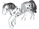 Part No: 69820c01pb03  Name: Horse, Friends Style with 2 x 2 Cutout and Movable Neck with Fixed Flexible Rubber Black Tail and Mane with Light Bluish Gray Eyes, Black Spots Pattern