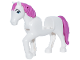 Part No: 69820c01pb12  Name: Horse, Friends Style with 2 x 2 Cutout and Movable Neck with Fixed Flexible Rubber Dark Pink Tail and Mane with Medium Azure Eyes, Black Eyebrows Pattern (Periwinkle)