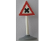 Part No: 747pb01c01  Name: Road Sign with Post, Triangle with 'X' Pattern, Type 1 Base