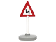 Part No: 747pb05c02  Name: Road Sign with Post, Triangle with Curved Road Pattern, Type 2 Base