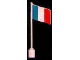 Part No: 776p10  Name: Flag on Flagpole, Wave with France Pattern - No Bottom Lip