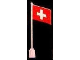 Part No: 776p13  Name: Flag on Flagpole, Wave with Switzerland Pattern - No Bottom Lip