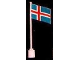 Part No: 776p14  Name: Flag on Flagpole, Wave with Iceland Pattern - No Bottom Lip