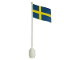Part No: 777p02  Name: Flag on Flagpole, Wave with Sweden Pattern