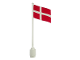Part No: 777p03  Name: Flag on Flagpole, Wave with Denmark Pattern