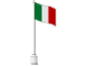 Part No: 777p08  Name: Flag on Flagpole, Wave with Italy Pattern