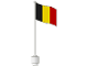 Part No: 777p09  Name: Flag on Flagpole, Wave with Belgium Pattern