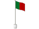 Part No: 777p12  Name: Flag on Flagpole, Wave with Portugal Pattern