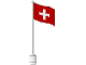 Part No: 777p13  Name: Flag on Flagpole, Wave with Switzerland Pattern