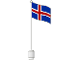 Part No: 777p14  Name: Flag on Flagpole, Wave with Iceland Pattern