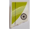 Part No: 80177pb015  Name: Wedge 3 x 2 Left No Studs with Lime Panel, Black Line and SW Galactic Republic Logo Pattern (Sticker) - Set 75333