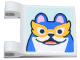 Part No: 80326pb014  Name: Flag 2 x 2 Square with Flared Edge with Blue Dog Face with Bright Pink Ears and Bright Light Orange Eye Mask Pattern (Sticker) - Set 41806