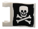 Part No: 80326pb019  Name: Flag 2 x 2 Square with Flared Edge with Flat Skull and Crossbones on Black Background Pattern on Both Sides (Jolly Roger)
