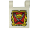 Part No: 80326pb022  Name: Flag 2 x 2 Square with Flared Edge with Red Shield, Yellow Frame and Cheese and Knives Pattern on Both Sides (Stickers) - Set 10332