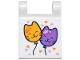 Part No: 80326pb029  Name: Flag 2 x 2 Square with Flared Edge with Bright Light Orange and Medium Lavender Cat Balloons and Triangle Confetti Pattern (Sticker) - Set 42666