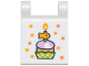 Part No: 80326pb031  Name: Flag 2 x 2 Square with Flared Edge with Bright Light Orange and Orange Stars, Cupcake with Goldfish Candle and Lime Polka Dot Cup Pattern (Sticker) - Set 42666