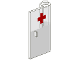 Part No: 826p02  Name: Door 1 x 3 x 4 Right with Window and Red Cross Pattern, Upper