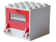 Part No: 841c02  Name: Homemaker Stove / Oven 4 x 4 x 3 with White Shelf and Red Door (841 / 842 / 843)