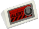 Part No: 85984pb059  Name: Slope 30 1 x 2 x 2/3 with 'ALERT', Black Danger Stripes and Silver Knob on Red Background Pattern (Sticker) - Set 70161