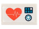 Part No: 85984pb396  Name: Slope 30 1 x 2 x 2/3 with Coral Heart with ECG Monitor Line and Dark Blue Control Panel with Dark Turquoise Keypad Buttons and Dial Pattern (Sticker) - Set 41394