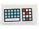 Part No: 85984pb401  Name: Slope 30 1 x 2 x 2/3 with Dark Blue Control Panel with Light Aqua and Red Keypad Buttons Pattern (Sticker) - Set 41394