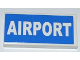 Part No: 87079pb0059  Name: Tile 2 x 4 with White 'AIRPORT' on Blue Background Pattern (Sticker) - Set 3182