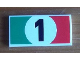 Part No: 87079pb0080  Name: Tile 2 x 4 with '1' in Italian Flag Pattern (Sticker) - Set 8679
