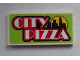 Part No: 87079pb0143  Name: Tile 2 x 4 with 'CITY PIZZA' and Skyline Pattern (Sticker) - Set 60026