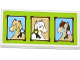 Part No: 87079pb0147  Name: Tile 2 x 4 with 3 Horse Portraits on Lime Backgound Pattern (Sticker) - Set 3185