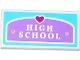Part No: 87079pb0186  Name: Tile 2 x 4 with Heart and 'HIGH SCHOOL' Plaque Pattern (Sticker) - Set 41005